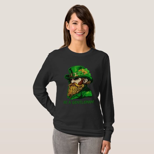 Be A Gentleman Kobold St Patricks Day Irish Leprec Tシャツ (正面フル)