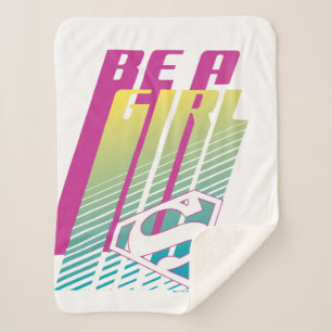 "Be A Girl" Supergirl Graphic シェルパブランケット