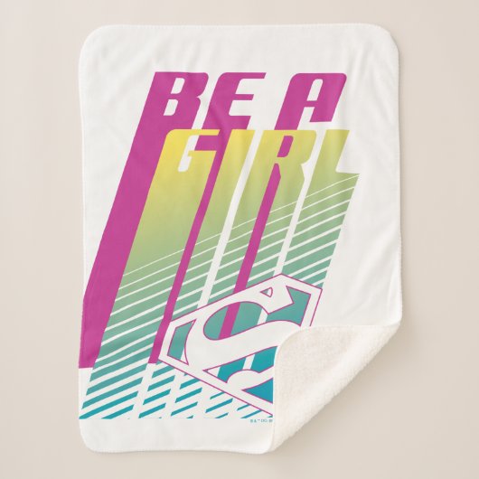 "Be A Girl" Supergirl Graphic シェルパブランケット (正面)