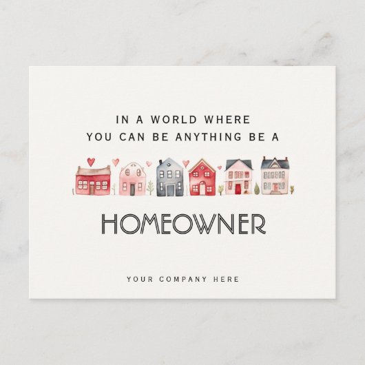 Be a Homeowner 実在Estateマーケティングはがき ポストカード (正面)