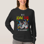 Be A Kind Sole Autism Awareness Rainbow Trendy Puz Tシャツ (正面)