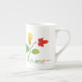 Be a Life Artist感動的引用文、葉 ボーンチャイナマグカップ (右)