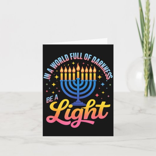 Be A Light Happy Hanukkah Menorah Jewish Gift  カード (正面)