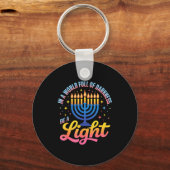 Be A Light Happy Hanukkah Menorah Jewish Gift  キーホルダー (正面)