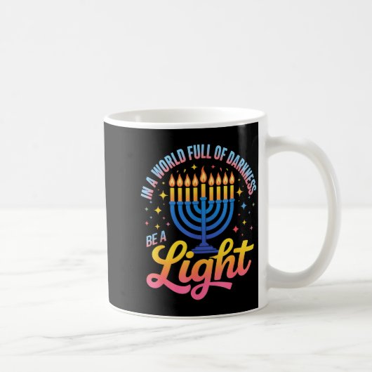 Be A Light Happy Hanukkah Menorah Jewish Gift  コーヒーマグカップ (右)
