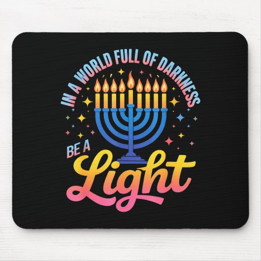 Be A Light Happy Hanukkah Menorah Jewish Gift  マウスパッド (正面)