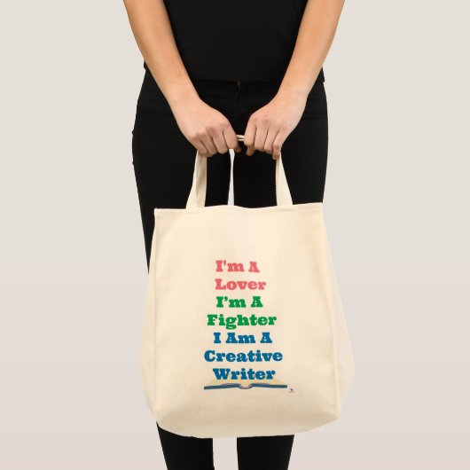 Be A Lover Fighter Creative Writer Author Motto トートバッグ (正面(商品))