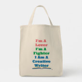 Be A Lover Fighter Creative Writer Author Motto トートバッグ (裏面)