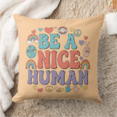 Be a Nice Human - Kinderness Rainbow Peace引用文 クッション (ブランケット)