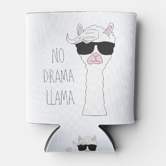 Be a No Drama Art Cartoon Art Llama Art Pun 缶クーラー (正面)