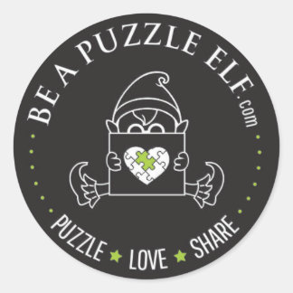 Be A Puzzle Elf – PUZZLE. LOVE. SHARE Sticker ラウンドシール