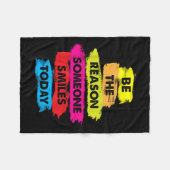 Be A Reason Someone Smiles Today Inspirational Clo フリースブランケット (正面(横))