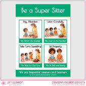 Be a Super Sitter Classroom Anchor Chart Poster ポスター