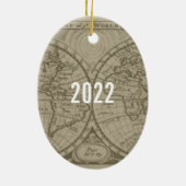 Be a Traveler Not a観光客マップタイポグラフィ引用文 セラミックオーナメント (裏面)