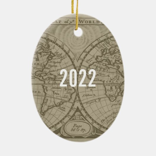 Be a Traveler Not a観光客マップタイポグラフィ引用文 セラミックオーナメント (裏面)