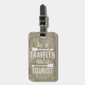 Be a Traveler Not a観光客引用文 ラゲッジタグ (正面縦)