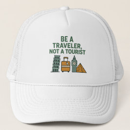 Be a Traveler, Not a Tourist – Wanderlust-Inspired キャップ