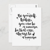 Be a Unicorn – カー感動的ド ポストカード (正面/裏面)