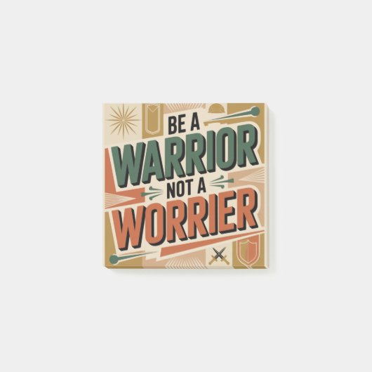 Be A Warrior, Not A Worrier ポストイット (正面)