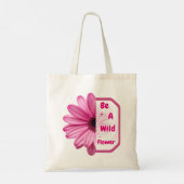 Be A Wildflower Pink Aesthetic Floral Tote Bag トートバッグ (裏面)