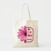Be A Wildflower Pink Aesthetic Floral Tote Bag トートバッグ (正面)