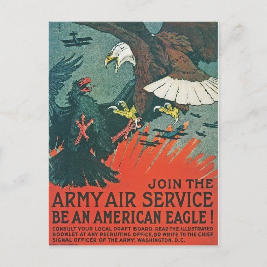 『Be an American Eagle』 RESTORED Army Air Poster ポストカード (正面)