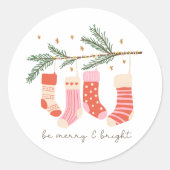 Be and Bright メリー Red & White Christmas Holiday ラウンドシール (正面)