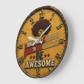 Be Awesome Retro Motivational Home Office Decor ラージ壁時計 (傾斜)