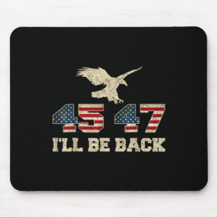 Be Back 45 47トランプ2024選挙イーグルアメリカ国旗F マウスパッド