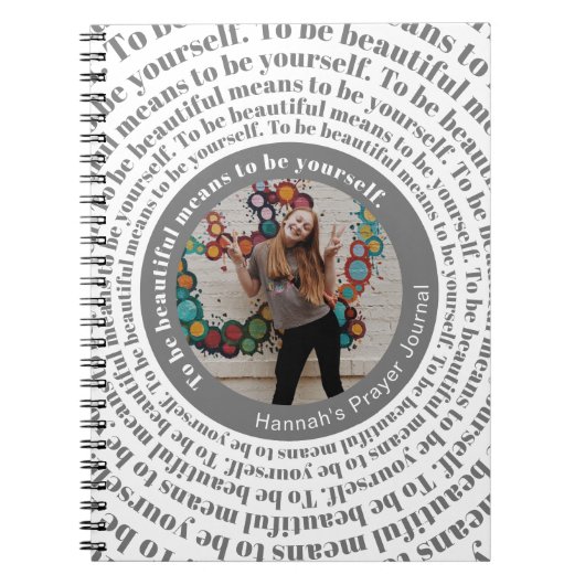 Be beautiful Be Youフォトカスタム祈りの言葉ジャーナル ノートブック (正面)