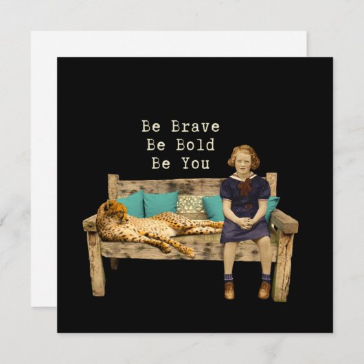 Be Braveヴィンテージスクールガール&チーターカンピーカード (正面/裏面)