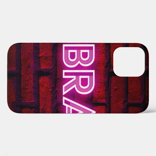 Be brave inspirational quote neon effect text on o Case-Mate iPhoneケース (裏面 (横))