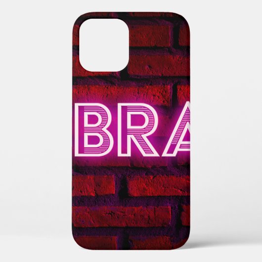 Be brave inspirational quote neon effect text on o Case-Mate iPhoneケース (裏面)