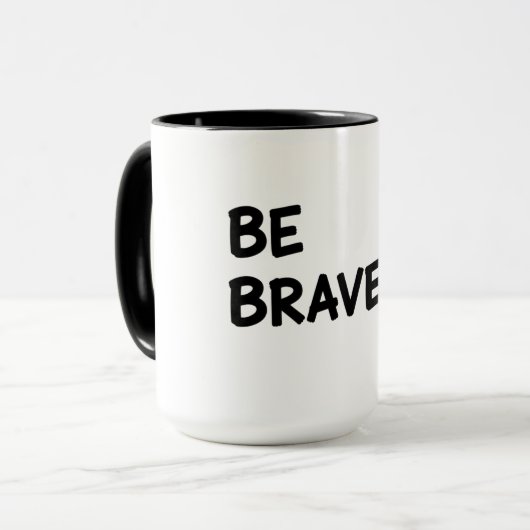 Be Brave Motivational Quote with Lightning Bolt De マグカップ (正面左)