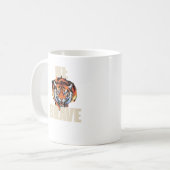 Be Brave Tiger Mug | Motivational Coffee Cup  コーヒーマグカップ (正面左)