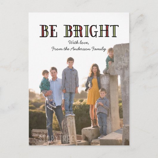 Be Brightカラフル Holidayフォトポストカード シーズンポストカード (正面)