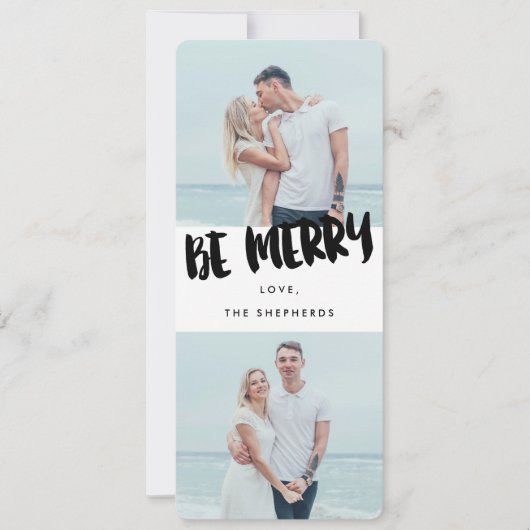 Be Brushメリー Scriptホリデー写真カード シーズンカード (正面)