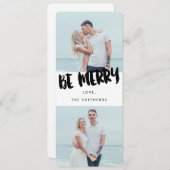 Be Brushメリー Scriptホリデー写真カード シーズンカード (正面/裏面)