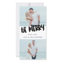 Be Brushメリー Scriptホリデー写真カード