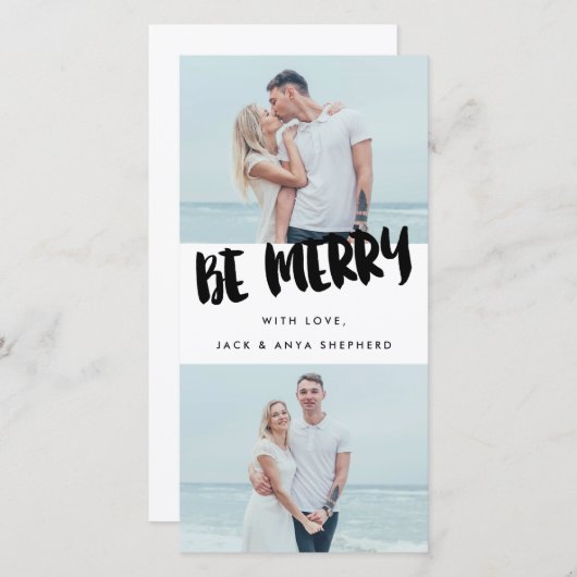 Be Brushメリー Scriptホリデー写真カード シーズンカード (正面/裏面)
