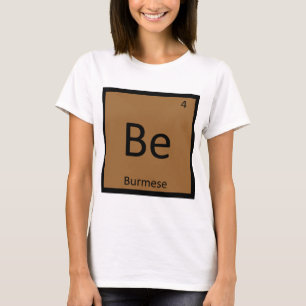 Be - Burmese Cat Python化学要素シンボル Tシャツ