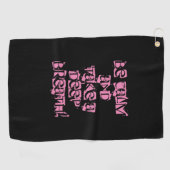 Be Calm, Personalize 動揺して Letters, Blk/Pink ゴルフタオル (横)