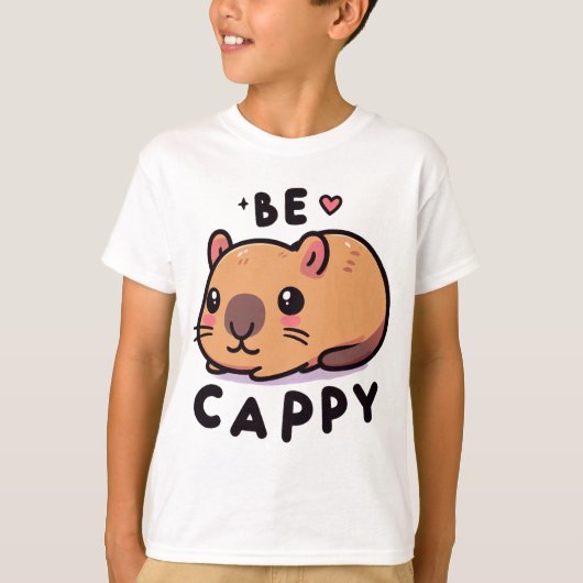 Be Cappy - Cute Capybara Tシャツ (正面)