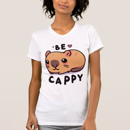Be Cappy - Cute Capybara Tシャツ (正面)