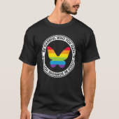 Be Careful Who You Hate Proud Rainbow Butterfly Pr Tシャツ (正面)