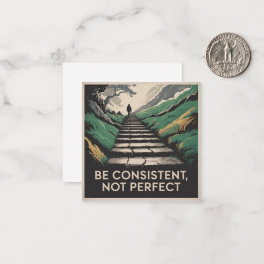 Be Consistent, Not Perfect ノートカード (正面/裏面インサイチュ)