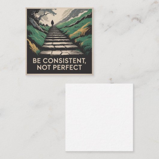 Be Consistent, Not Perfect ノートカード (正面/裏面)