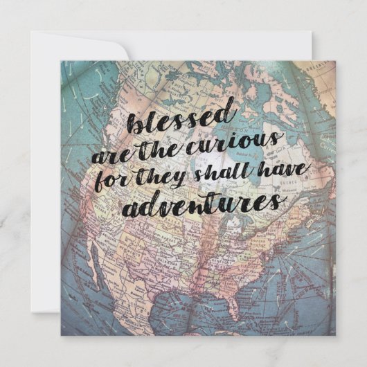 BE CURIOUS 5.25 x 5.25 card 招待状 (正面)