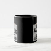 Be Curious Not Judgemental curious cat ツートーンマグカップ (中央)