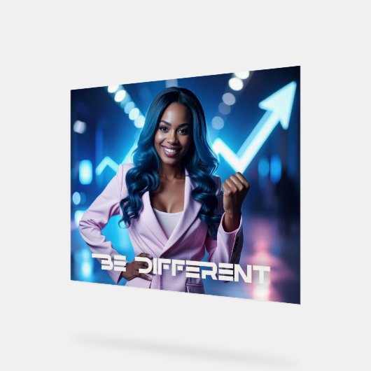 BE DIFFERENT アクリルサイン (傾斜)